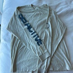 set active long sleeve boyfriend tee in tan